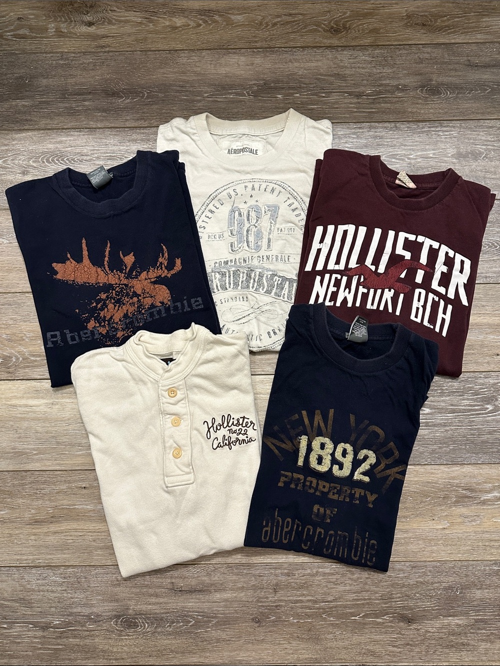 Vintage Y2K Hollister Abercrombie Aeropostale shirt bundle large back to school